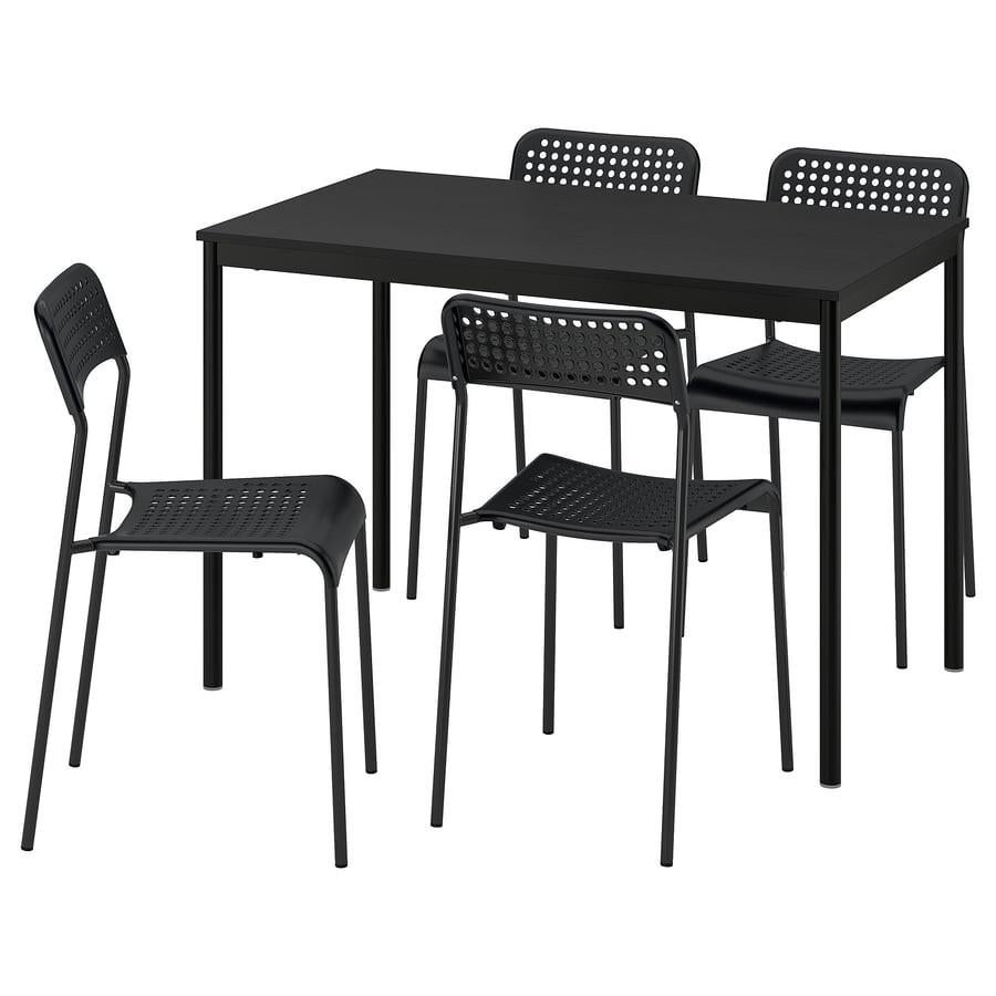 Table noire + chaises 4 pers (IKEA)