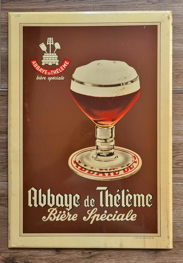 Blikken reclamebord Abbaye de Thélème., Verzamelen, Merken en Reclamevoorwerpen, Reclamebord, Ophalen of Verzenden