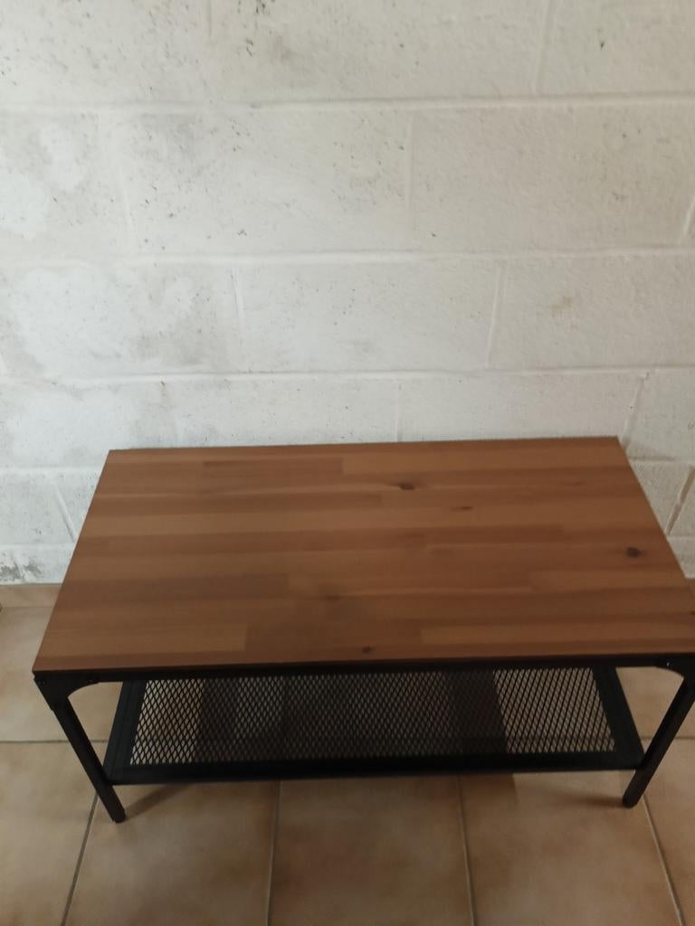 Rechthoekige salontafel industriële look, Moins de 50 cm, 50 à 100 cm, Comme neuf, Enlèvement