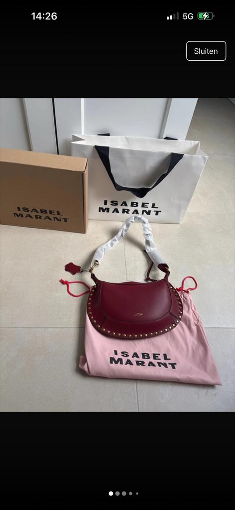 Isabel Marant ras oskan Burgundy, Verzenden, Nieuw, Rood, Handtas