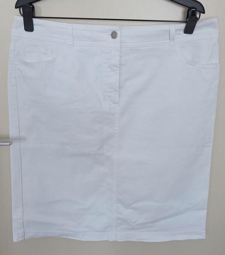 Rechte katoen witte rok met Elasthan van Gerry Weber, Vêtements | Femmes, Jupes, Porté, Taille 42/44 (L), Blanc, Longueur genou