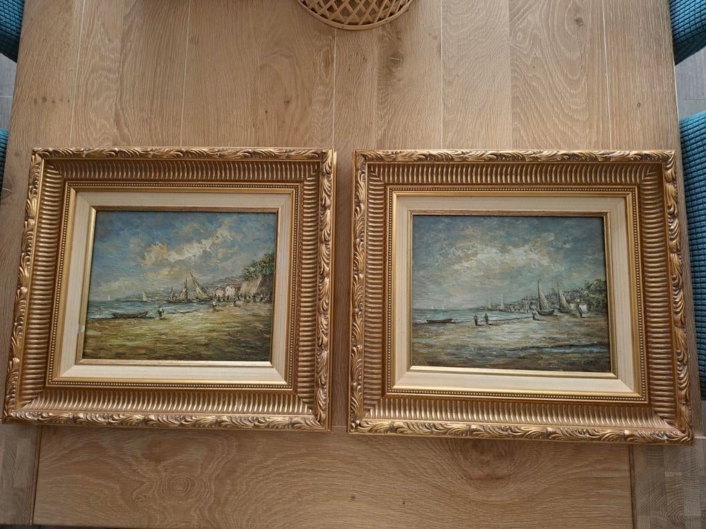 2 bij elkaar passende schilderijtjes van Claude  Gardy, Ophalen