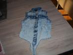 jeans hemd zonder mouwen maat 134 - 140, Meisje, Ophalen of Verzenden, Zo goed als nieuw, Overhemd of Blouse