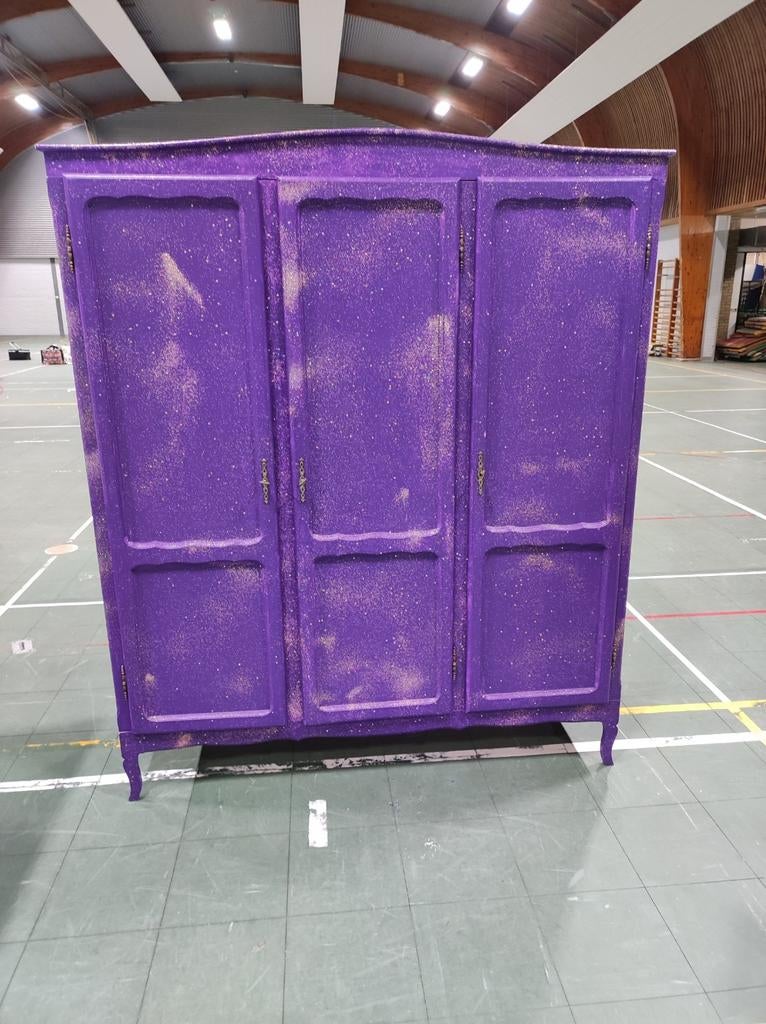 'blingbling' kleerkast paars met glitter met nachtkastje, Enlèvement