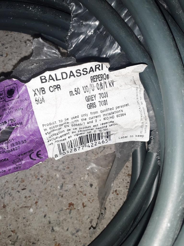 Xvb kabel 5g4 cca.  38 m, Ophalen