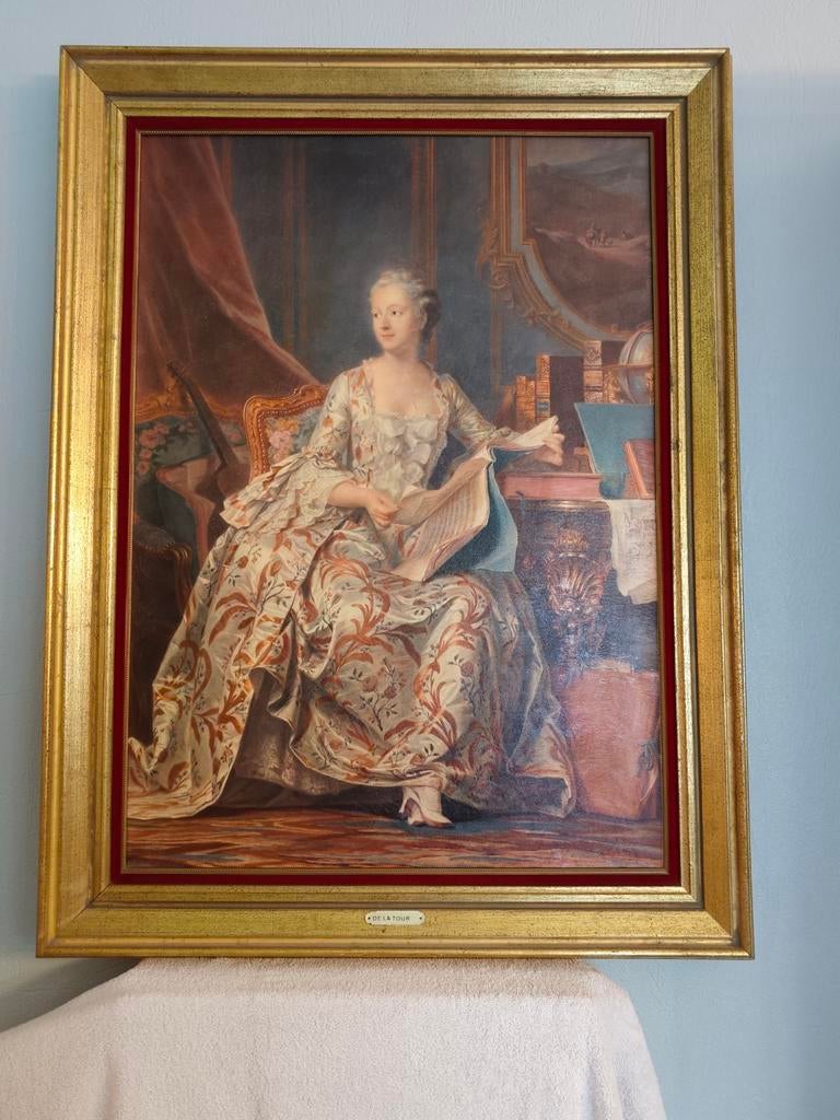 Grand tableau décoratif style château- Marquise de Pompadour, Antiquités & Art, Art | Peinture | Classique, Enlèvement