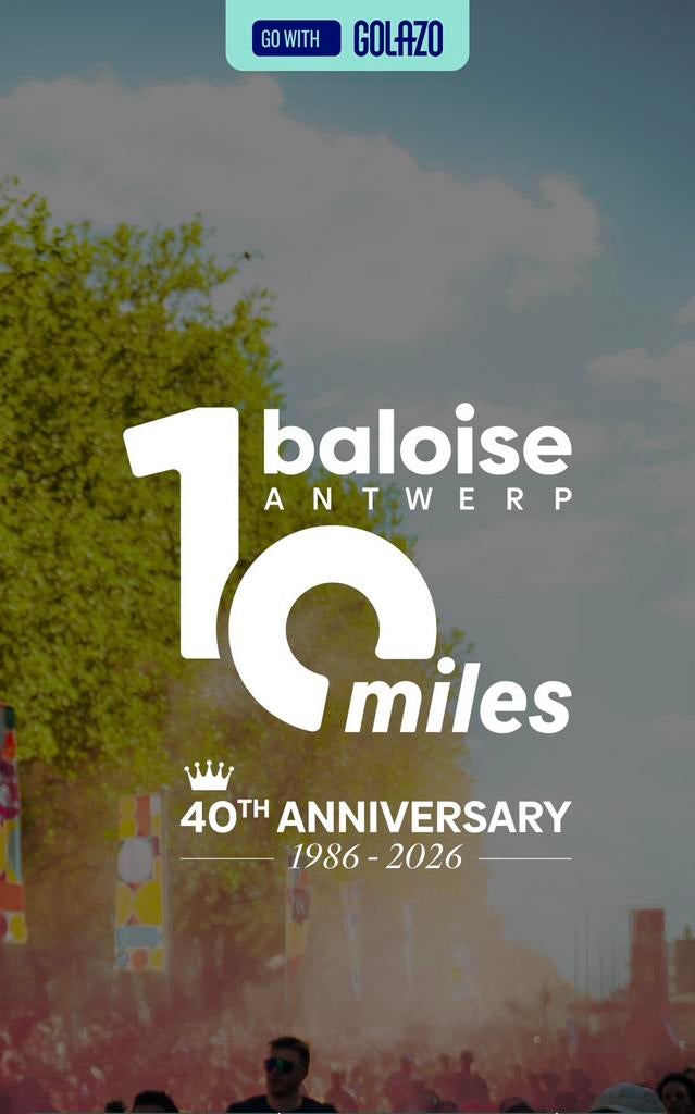 Baloise Antwerp 10 Miles - ticket en T-shirt, Une personne