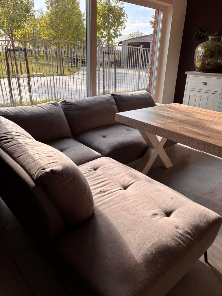 Grijze goekzetel. 280cm op 210cm groot. 45cm hoogte zitvlak., Maison & Meubles, Canapés | Coins salons complets, Enlèvement, Comme neuf