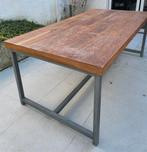 Bureautafel Mangohout/Metaal 200x100, Huis en Inrichting, Tafels | Eettafels, 100 tot 150 cm, 200 cm of meer, Zo goed als nieuw