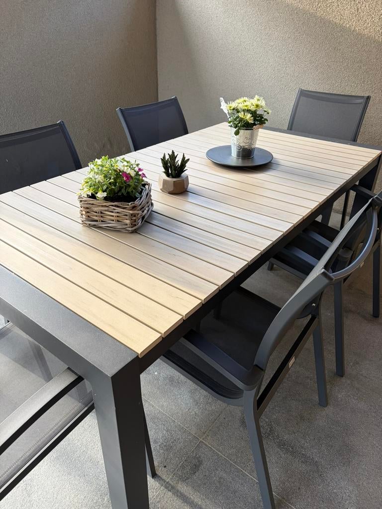 Tuintafel, Ophalen, Zo goed als nieuw, Rechthoekig, Aluminium