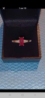 Belle bague en argent massif avec rubis et certification, Neuf, 20 ou plus grands, Argent, Argent