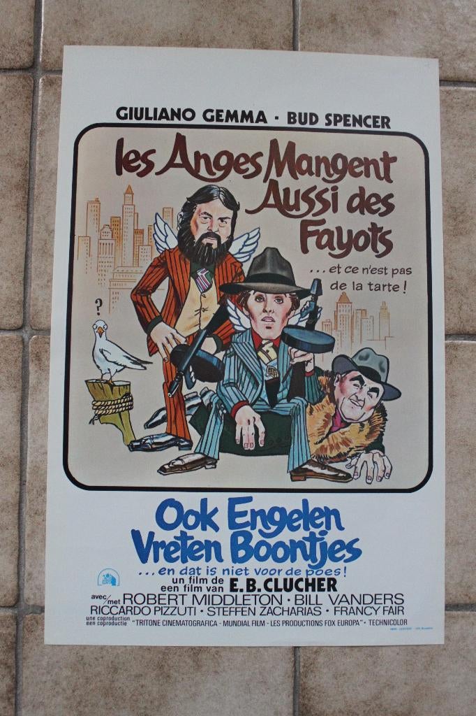 filmaffiche Bud Spencer Even Angels Eat Beans filmposter, Verzamelen, Rechthoekig Staand, Ophalen of Verzenden, Zo goed als nieuw