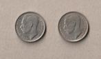 Luxemburg : 2 (gebruikte) munten van 1 frank (1968 en 1970), Ophalen of Verzenden, Setje