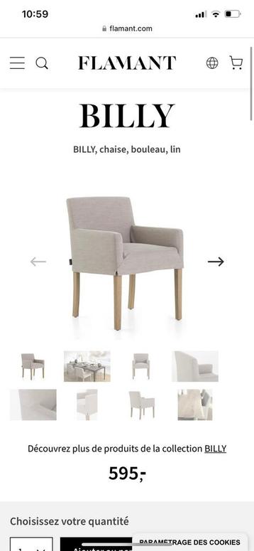 4 flamant billy stoelen, Enlèvement, Comme neuf