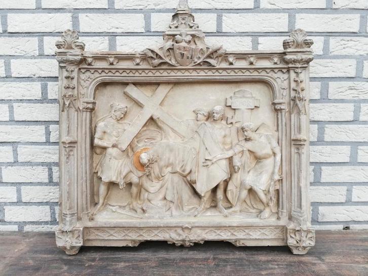 Neogotische statie van de kruisweg, Antiek en Kunst, Antiek | Religieuze voorwerpen, Ophalen