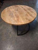 Salontafel in massief mangohout ,doormeter 73 cm hoogte 47cm, Huis en Inrichting, Ophalen, Rond, Nieuw, Metaal