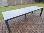 Tuintafel uitschuifbaar met 4 stoelen, Tuin en Terras, Ophalen, Zo goed als nieuw, Aluminium