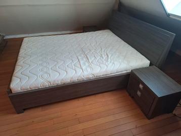 Tweepersoonsbed 160cm + nachtkastjes, Enlèvement, Comme neuf