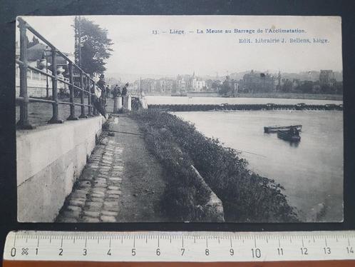 Postkaart Liège La Meuse au Barrage de l'Acclimatation, Verzamelen, Postkaarten | België, Gelopen, Luik, Voor 1920, Ophalen of Verzenden