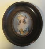 Portrait miniature ancien peint à la main d'une dame /22, Envoi
