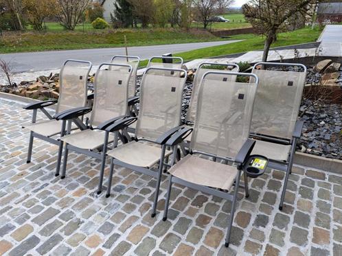 8 LAFUMA fauteuils in bijna NIEUWE staat op te nemen!!!!, Tuin en Terras, Tuinstoelen, Zo goed als nieuw, Aluminium, Inklapbaar