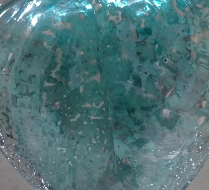 2 grote glazen harten, als nieuw. Prachtige kleur. Setprijs, Diversen, Kerst, Zo goed als nieuw, Ophalen of Verzenden