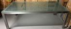 Tafel met glazen blad en inox poten, Ophalen, Glas