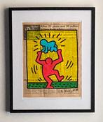 Tekening naar Keith Haring op krantenpapier, Antiek en Kunst, Ophalen of Verzenden