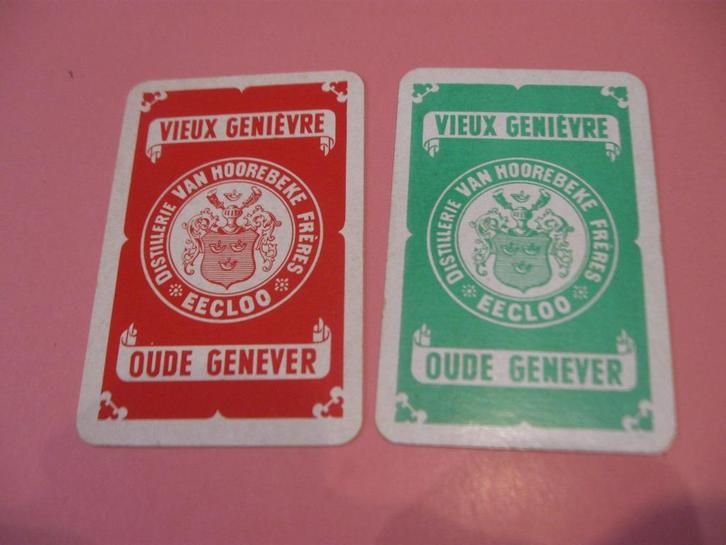 2 oude speelkaarten Van Hoorebeke , Eecloo (225), Verzamelen, Speelkaarten, Jokers en Kwartetten, Zo goed als nieuw, Speelkaart(en)