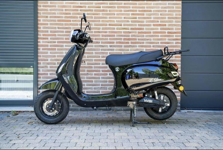 Elektrische Retro Scooter - Zwart, Fietsen en Brommers, Brommers | Overige merken, Zo goed als nieuw, Klasse A (25 km/u), Ophalen