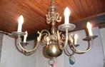 Vintage koperen luster/kroonluchter (6 armen), Huis en Inrichting, Ophalen of Verzenden, Gebruikt, Metaal, Vintage