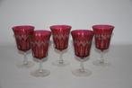 Vintage retro rode wijnglazen * 5 stuks, Enlèvement ou Envoi