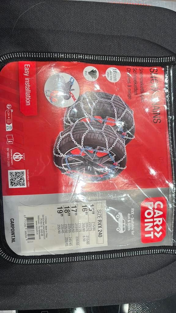 Carpoint RVX-240 sneeuwketting 16mm, Auto diversen, Sneeuwkettingen, Nieuw, Ophalen