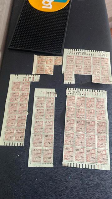 Belgische postzegels van 1F en 2F (totaal 58st) beschikbaar voor biedingen