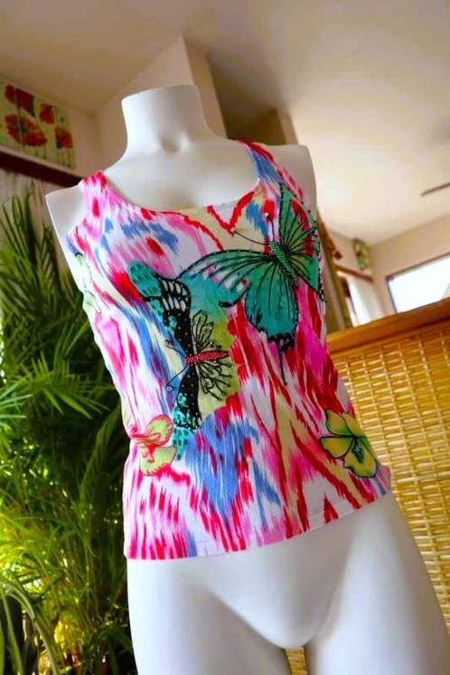 besprenkelend uitstralend gekleurde top, Kleding | Dames, Topjes, Zo goed als nieuw, Maat 38/40 (M), Overige kleuren, Korte mouw