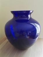 Vase transparent Verre bleu Gd format, Comme neuf, Bleu, Enlèvement ou Envoi, Verre