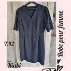 Robe  pour femme-noir ligné-Kiabi-T.42, Taille 42/44 (L), Enlèvement ou Envoi, Kiabi, Noir