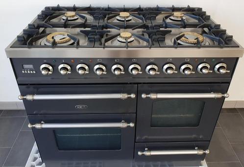 🍀 Poêle Boretti de luxe 100 cm en acier inoxydable anthraci, Electroménager, Cuisinières, Comme neuf, Autoportant, 5 zones de cuisson ou plus