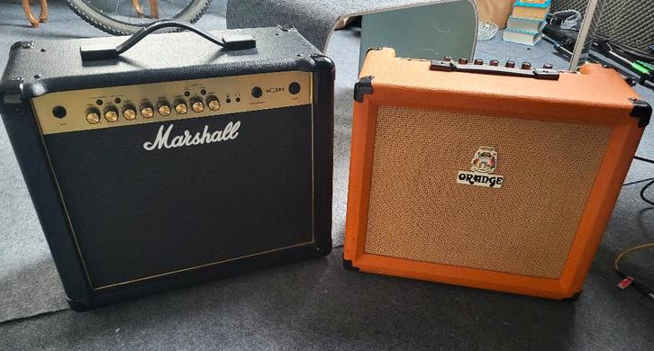 2 versterkers; Marchall - Orange, Muziek en Instrumenten, Versterkers | Bas en Gitaar, Zo goed als nieuw, Gitaar, 50 tot 100 watt