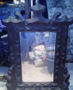 Trampart tramp art zeer grote spiegel, Antiek en Kunst, Ophalen