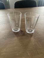 Nespresso 2 glazen voor Latté 2 maal gebr 2 st voor 2 euro, Ophalen, Zo goed als nieuw, Glas, Kop(pen) en/of Schotel(s)