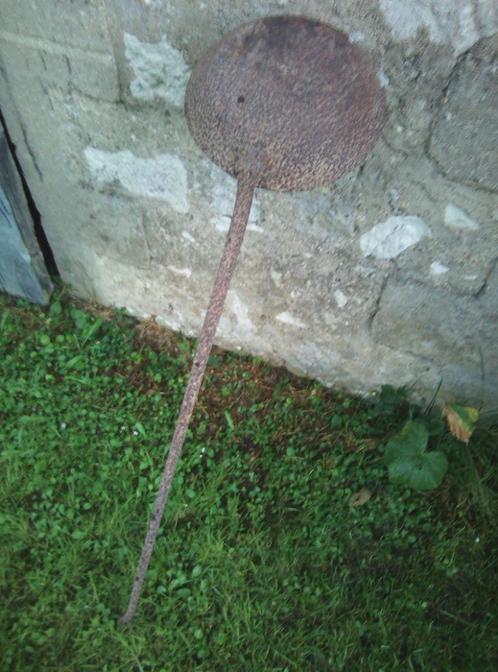 VINTAGE KACHEL MET LANGE HANDVAT, Huis en Inrichting, Keuken | Potten en Pannen, Gebruikt, Overige typen, Overige materialen, Ophalen of Verzenden