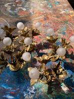 5 oude zware bronzen lampen, Huis en Inrichting, Ophalen