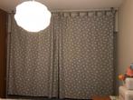 2* GORDIJNEN HEYTENS INCLUSIEF INOX RAILS, Huis en Inrichting, Ophalen, 100 tot 150 cm, Zo goed als nieuw, Grijs