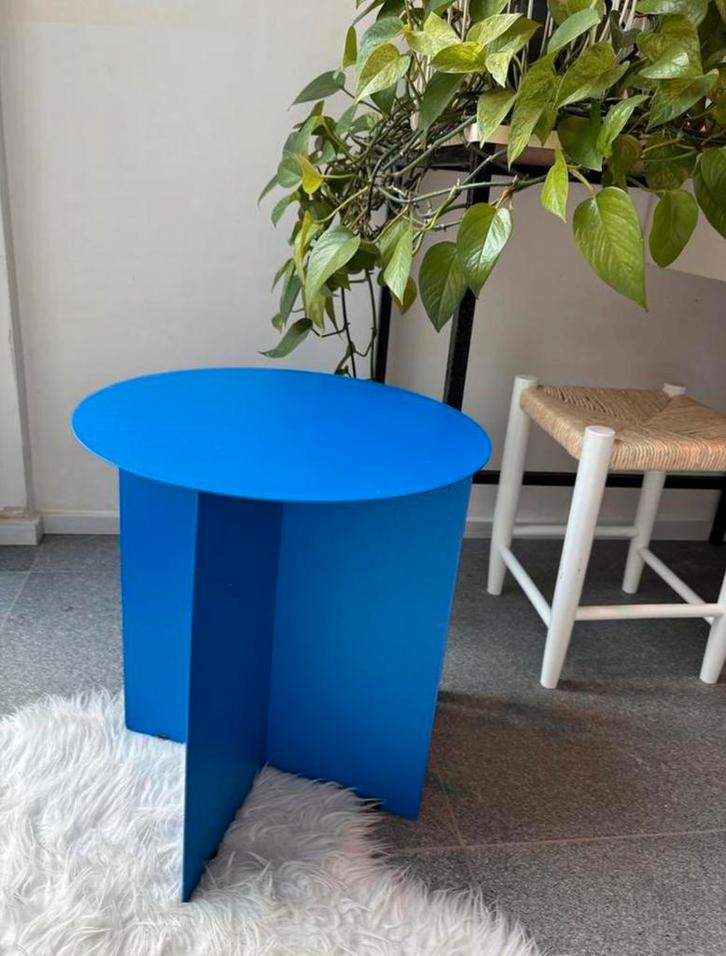 HK Living metal metalen bijzettafelje Ø40x45cm cobalt blauw, Huis en Inrichting, Tafels | Bijzettafels, Zo goed als nieuw, Rond