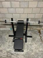 Fitnessbank + Halterstang + Gewichten, Ophalen, Nieuw, Krachtstation
