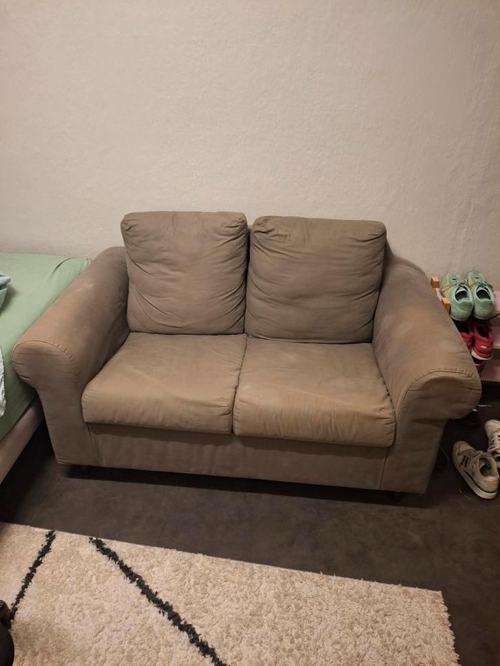 Donkergroene zetel gratis mee te nemen!, Huis en Inrichting, Zetels | Zetels, Gebruikt, Rechte bank, Minder dan 150 cm, 75 tot 100 cm