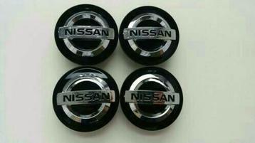 Capuchons de moyeux/cache-moyeux Nissan Ø 54 mm, noir/argent, Enlèvement ou Envoi, Neuf