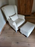 Mooie fauteuil met voetbank flamant nieuwe staat, Huis en Inrichting, Ophalen, Zo goed als nieuw