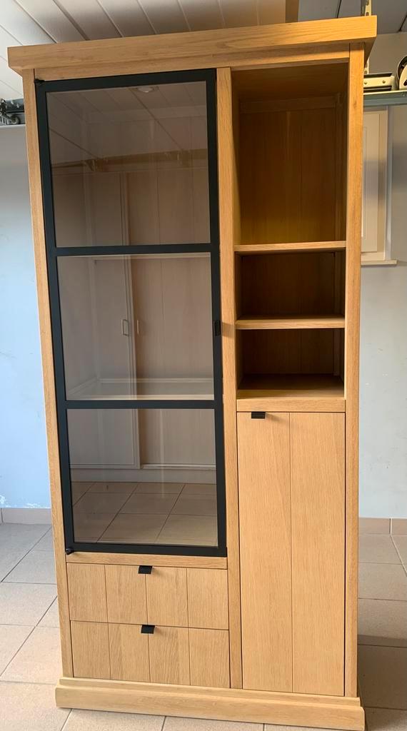 Vitrinekast Sarah Mo, Huis en Inrichting, Kasten | Vitrinekasten, Gebruikt, 150 tot 200 cm, 50 tot 100 cm, 25 tot 50 cm, Eikenhout